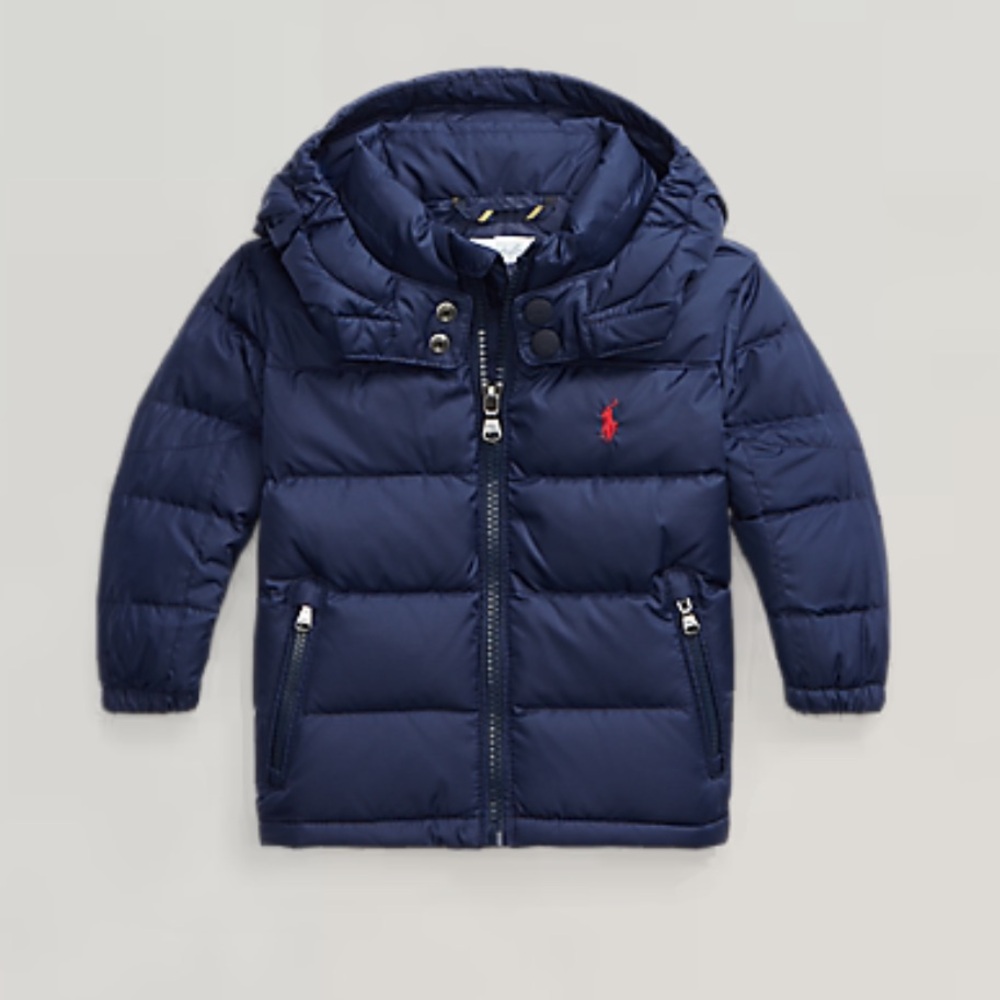 RL Baby Boy Navy Water-Repellent Down Jacket 18M